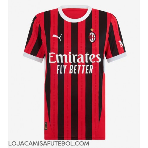 Camisa de Futebol AC Milan Equipamento Principal Mulheres 2024-25 Manga Curta